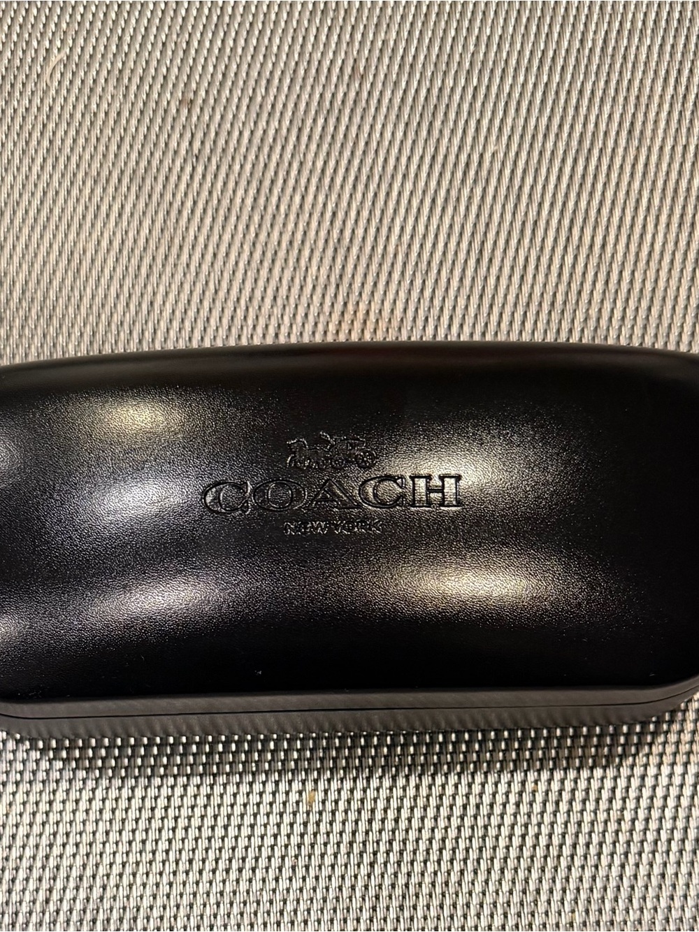 Coach Black Leather Sunglass Case ONLY with Gold Logo inside the case